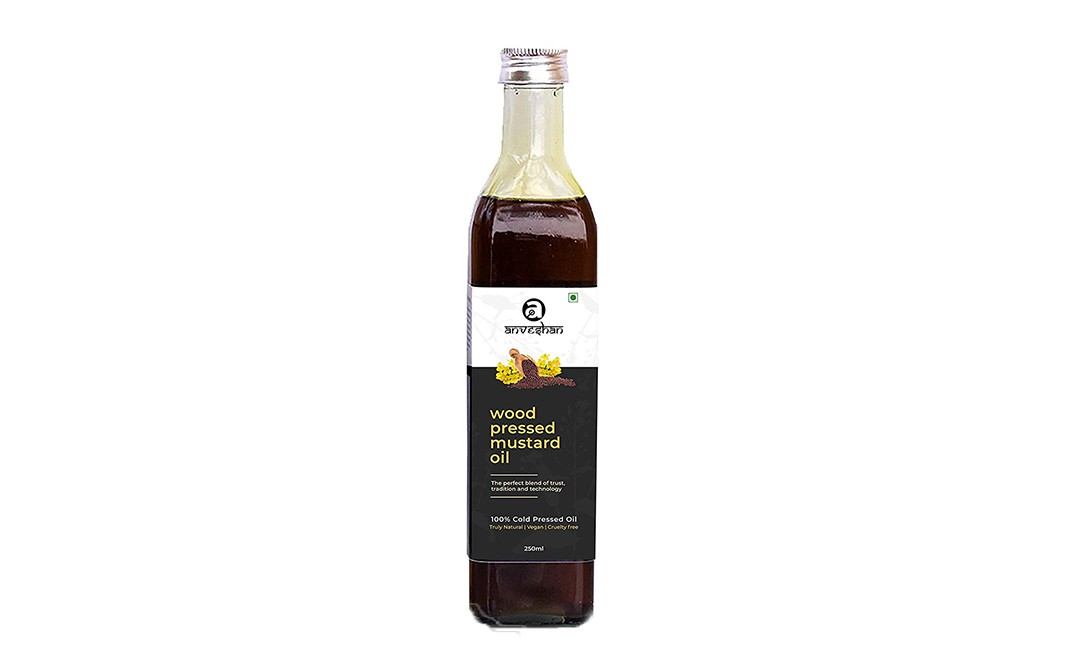 Anveshan Wood Pressed Mustard Oil    Plastic Bottle  250 millilitre